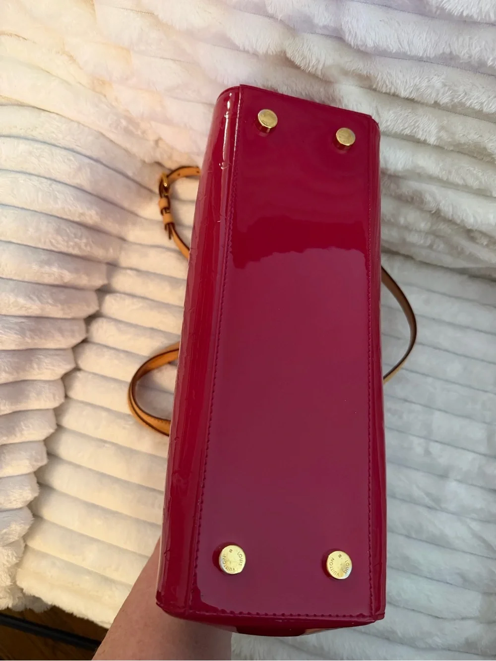 2014 Louis Vuitton Monogram Vernis Brea MM  in Rose Indien